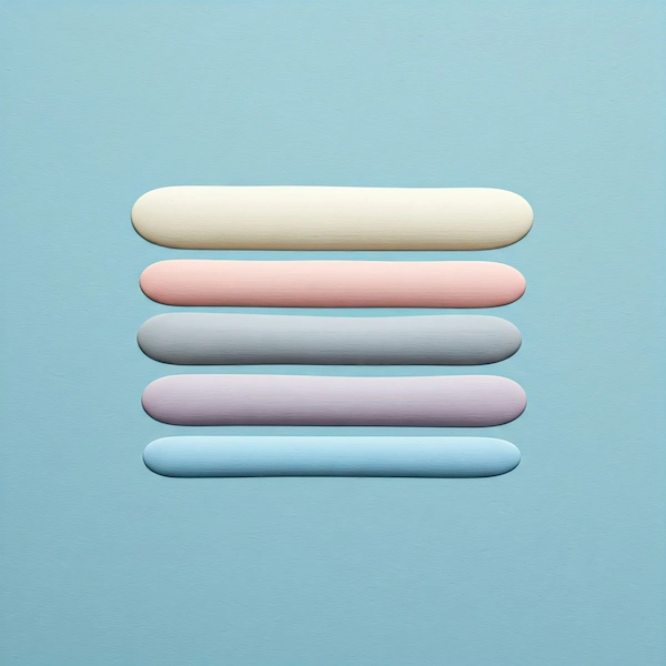 A pastel themed image displaying five different pastel colors, aesthetics in web designing.